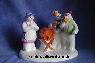 Coalport Snowman At The Party quality figurine