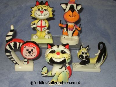 A selection of cat figurines from Lorna Bailey